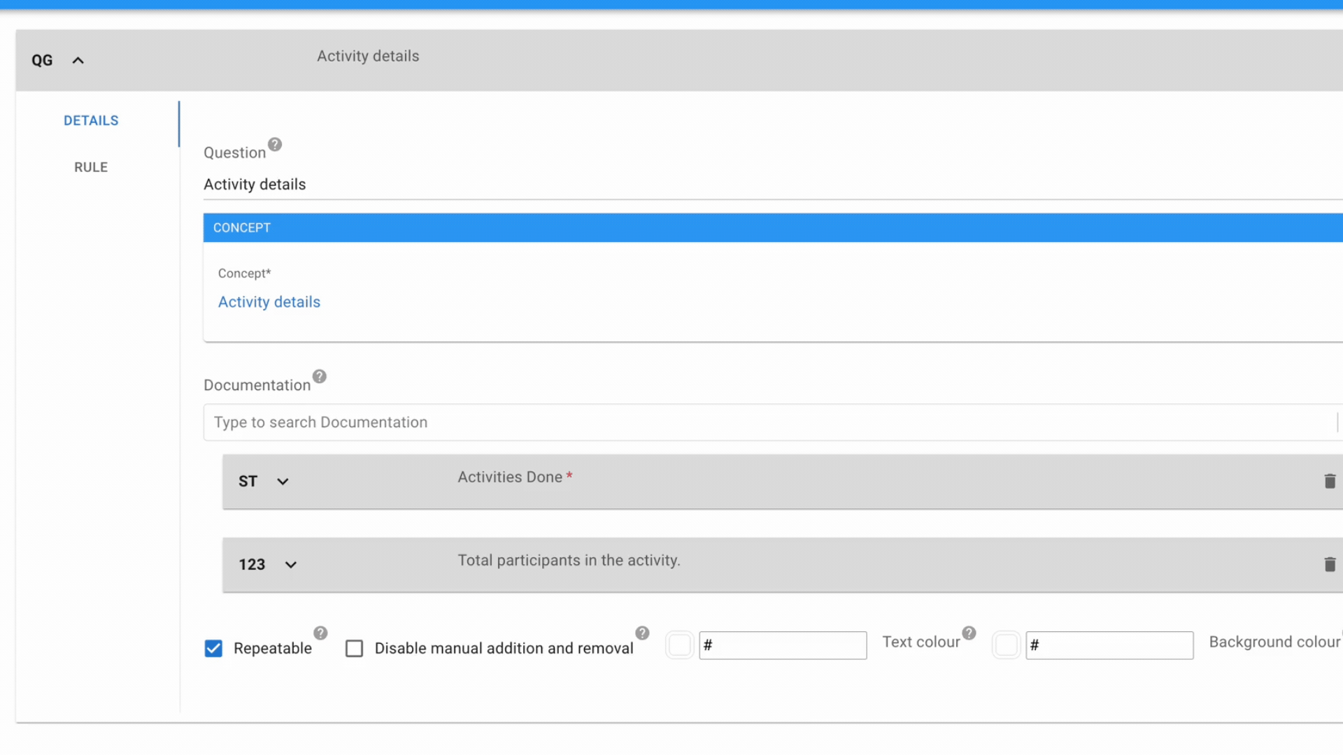 Dragging a question to reorder it inside a Question Group in App Designer