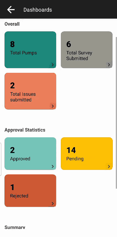 An approver opens a pending record, taps Reject, ticks a reason on the Rejection form, and the reason then appears as a Rejection Note at the top of the record