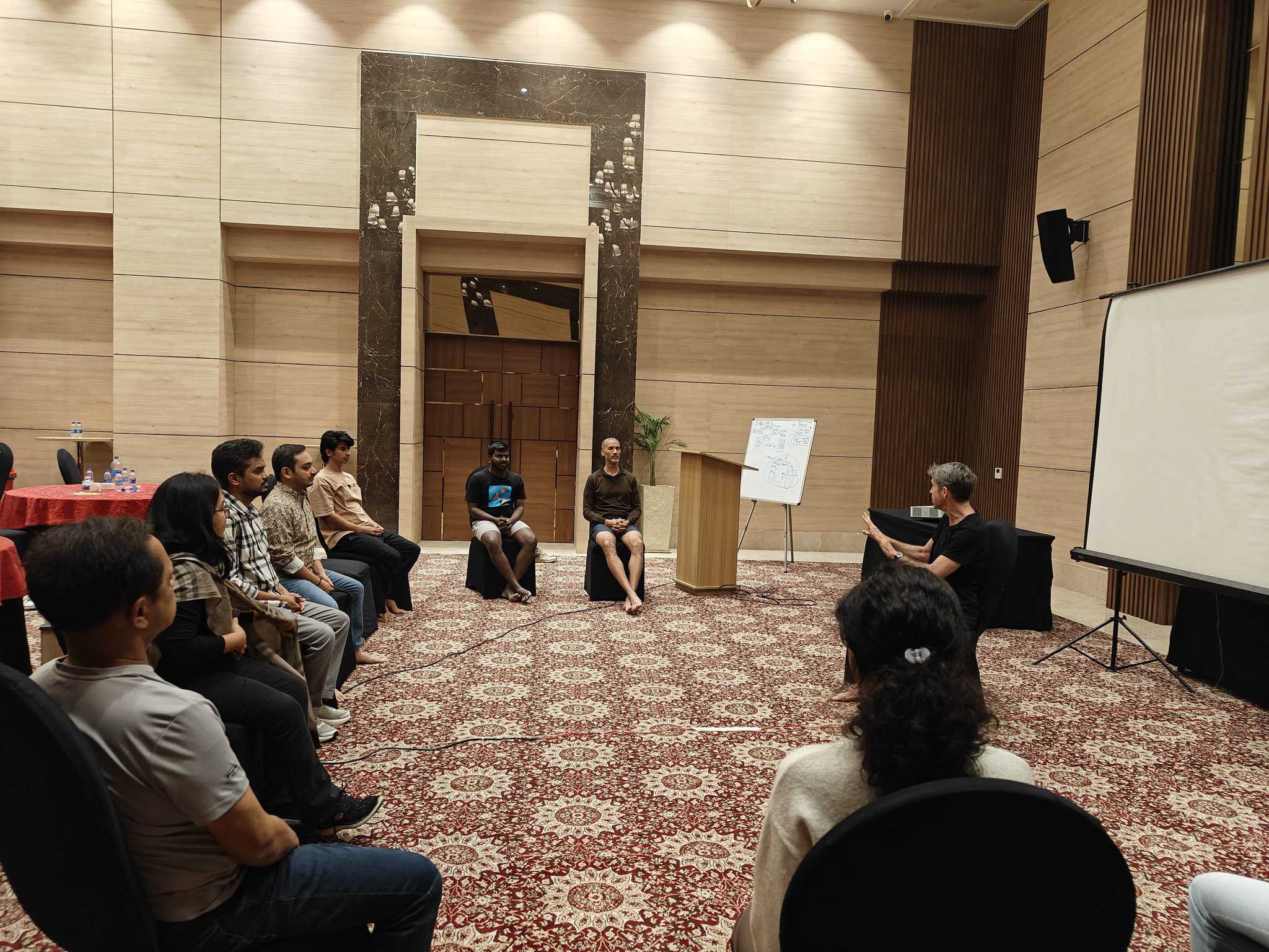 Yoga session with Patrick at AI Cohort 2