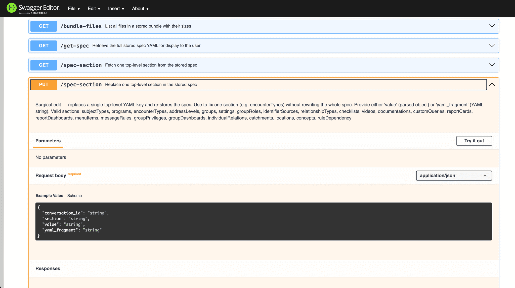 Tool-design principles: sectional retrieval, response truncation, surgical edits, stateless, handles-not-payloads, defensive guards